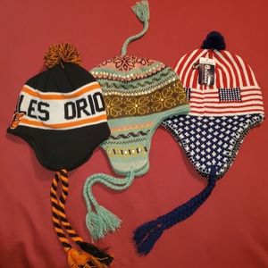 Ear flap beanies- Baltimore Orioles